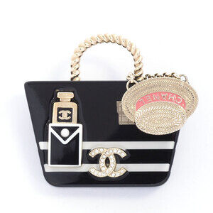 Chanel Bag Motif Coco Mark Straw Hat Charm Resin Plastic